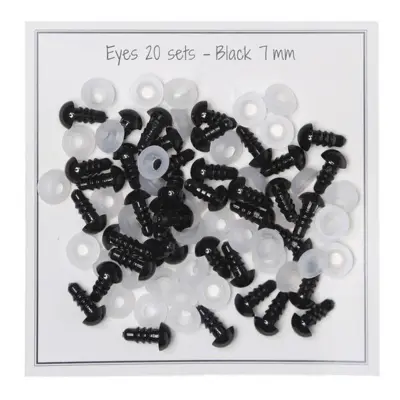 Go Handmade Sicherheitsaugen Schwarz 7 mm (20 Paar)