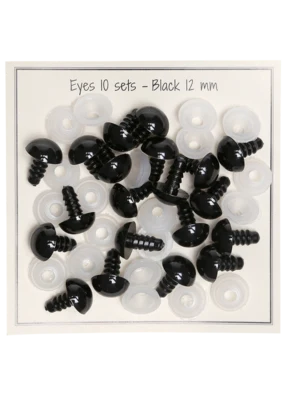 Go Handmade Sicherheitsauge Schwarz 12mm (10 Paar)