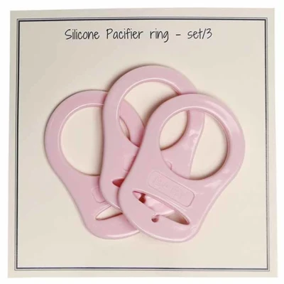 Go Handmade Schnullerringe aus Silikon 3 Stk. Einfarbig