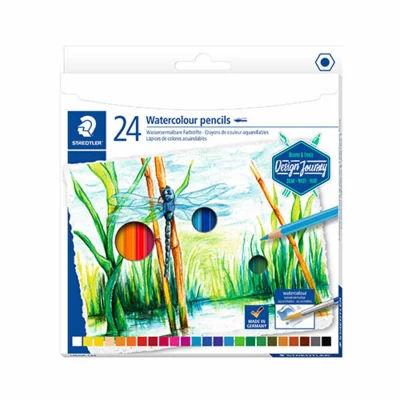 STAEDTLER Aquarell Wasservermalbare Farbstifte, 24-tlg