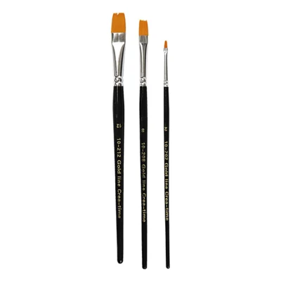 Gold Line Pinsel Flach Nr. 2 + 8 + 12, 3-tlg