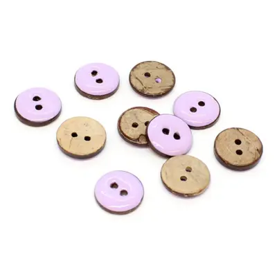 HobbyArts Glasierte Kokosknöpfe Hell Violet 15 mm, 10 Stck