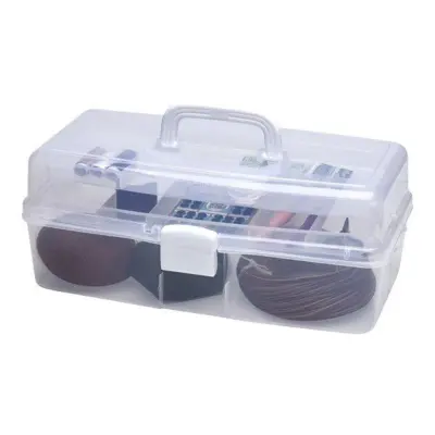 Plastbox mit Deckel Transparent 39,5 x 19,5 cm, 10 Räume