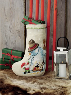 Permin Weihnachtsstickerei - Der Schneemann 28x42cm
