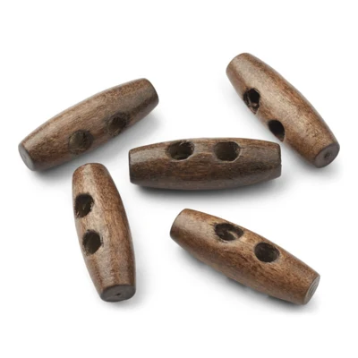 LindeHobby Duffelknöpfe, Dunkelbraun, 30 mm, 5 Stück