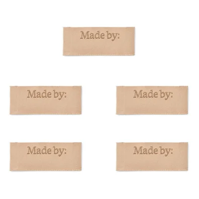 LindeHobby Labels Made By (6 cm x 2 cm), Natur