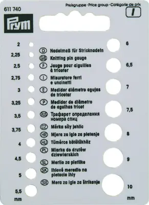 PRYM Nadelmaß für Sticknadeln (2.00-10.00mm)