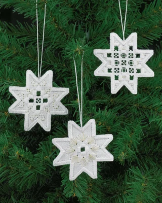 Stickpackung Hardanger Sterne x3 7,5x7,5 cm