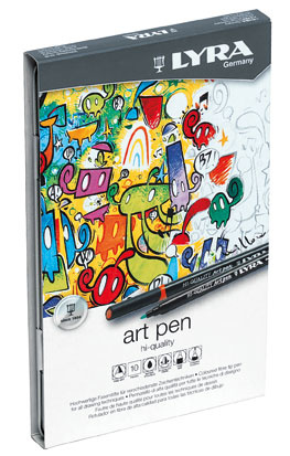 LYRA Art Pen Faserstifte – 20 Stück, Farbig Sortiert, Strichstärke 0,5–2 Mm, Wasserbasiert, Im Metalletui